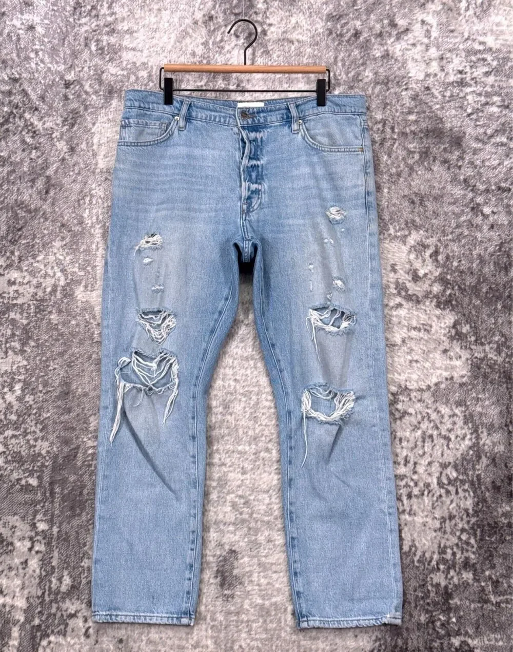FRAME Jeans 30 Womens Le Slouch Distressed Slouchy Straight Denim